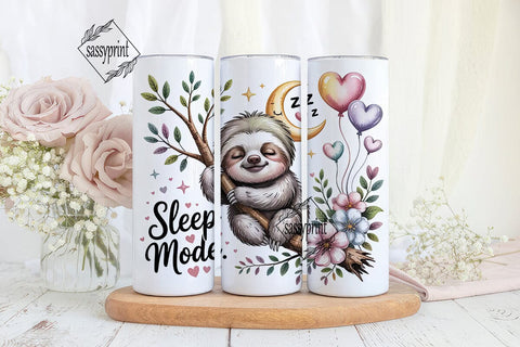 Sleepy Sloth 20oz Tumbler Wrap Sublimation sassyprint 