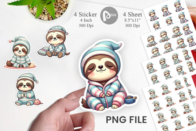 Sleepy Sloth Sticker Sublimation artnoy 