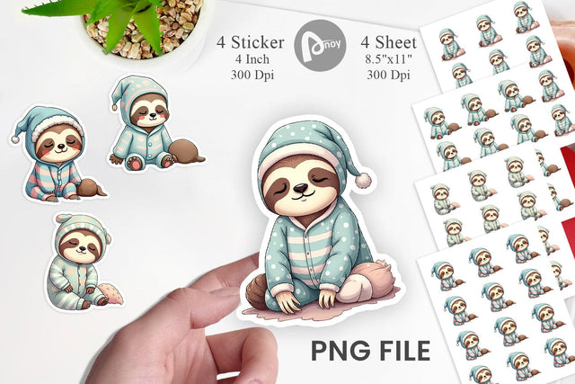 Sleepy Sloth Sticker Sublimation artnoy 
