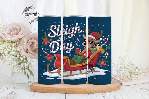 Sleigh All Day 20oz Tumbler Wrap Sublimation sassyprint 