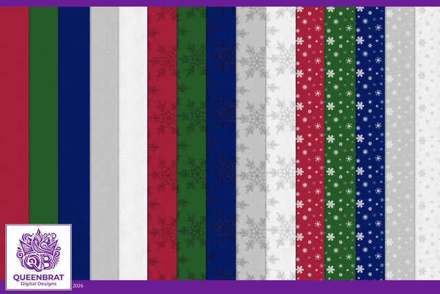 Sleigh Bells Ring Papers Digital Pattern QueenBrat Digital Designs 