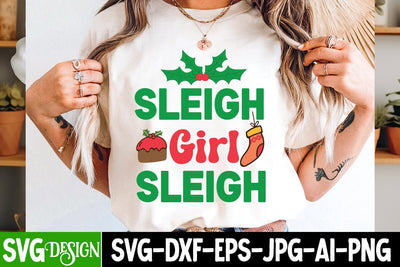 Sleigh Girl Sleigh SVG Design,Christmas SVG ,Christmas SVG Design, Christmas SVG Bundle,Farmhouse Christmas SVG,Funny Christmas SVG Design SVG BlackCatsMedia 