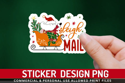 Sleigh mail Stickers Design Sublimation Regulrcrative 