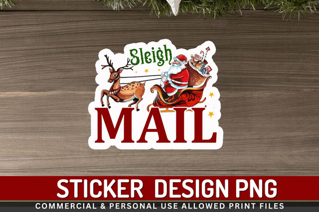 Sleigh mail Stickers Design Sublimation Regulrcrative 