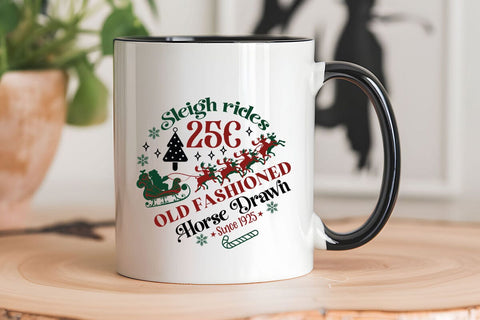 Sleigh rides 25c old fashioned horse drawn since 1925 SVG Angelina750 