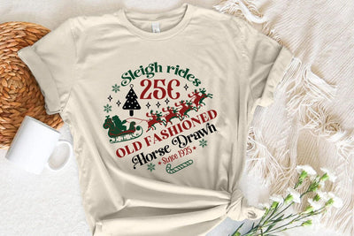 Sleigh rides 25c old fashioned horse drawn since 1925 SVG Angelina750 