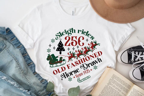 Sleigh rides 25c old fashioned horse drawn since 1925 SVG Angelina750 