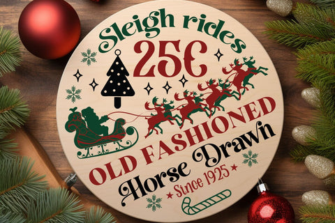 Sleigh rides 25c old fashioned horse drawn since 1925 SVG Angelina750 