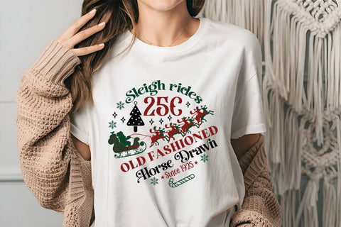 Sleigh rides 25c old fashioned horse drawn since 1925 SVG Angelina750 