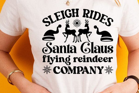 Sleigh rides santa claus flying reindeer company SVG Angelina750 