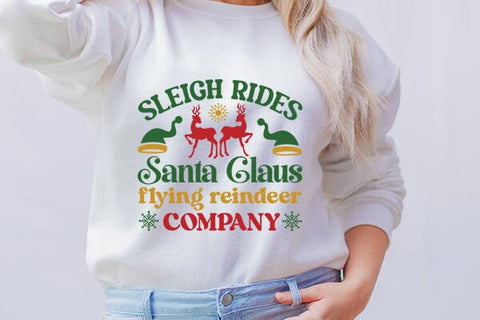 Sleigh rides santa claus flying reindeer company SVG Angelina750 
