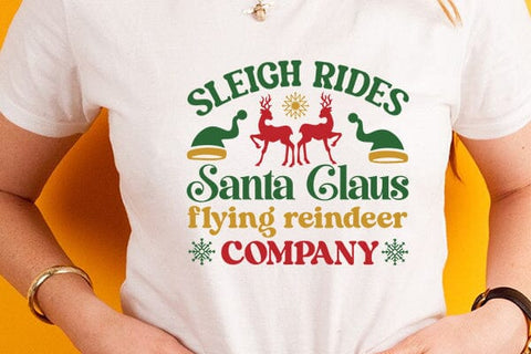 Sleigh rides santa claus flying reindeer company SVG Angelina750 