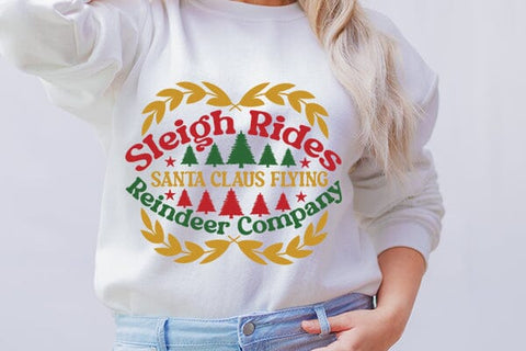 Sleigh rides santa claus flying reindeer company SVG Angelina750 