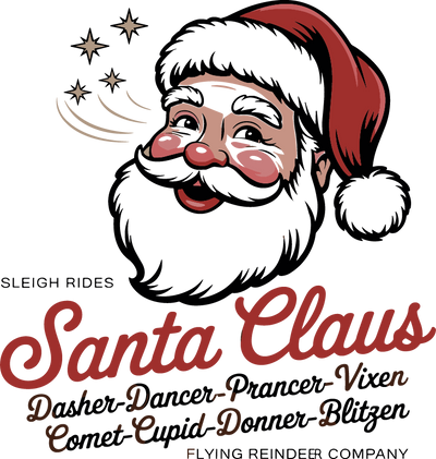 sleigh rides santa elaus dasher dancer prancer vixen comet cupid donner blitgen SVG Angelina750 