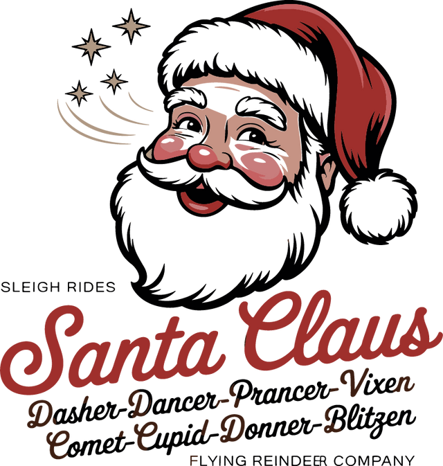 sleigh rides santa elaus dasher dancer prancer vixen comet cupid donner blitgen SVG Angelina750 