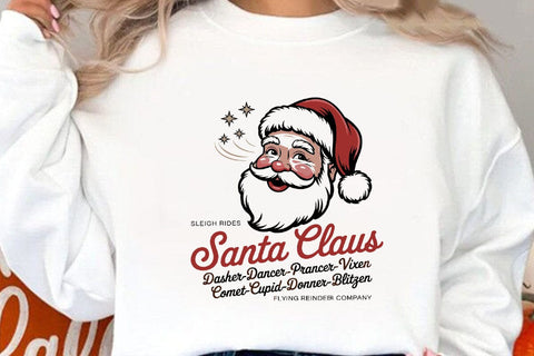 sleigh rides santa elaus dasher dancer prancer vixen comet cupid donner blitgen SVG Angelina750 