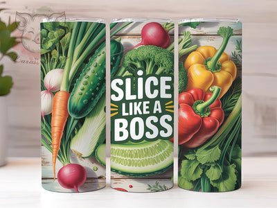 Slice Like A Boss 20oz Tumbler, Slice Like A Boss, Tumbler Wrap, Sublimation Design, 20oz Tumbler, Kitchen Humor, Boss Style Sublimation Lara' s Designs 