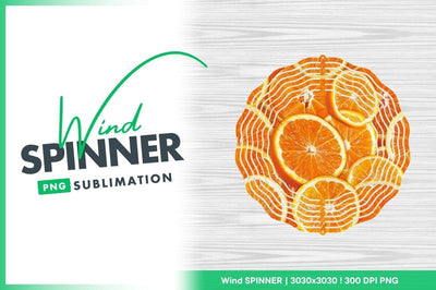 Sliced Orange Citrus Round Fruit Wind Spinner Png Sublimation Regulrcrative 