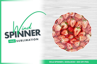 Sliced Strawberries Fresh Close Up Wind Spinner Round Png Sublimation Regulrcrative 