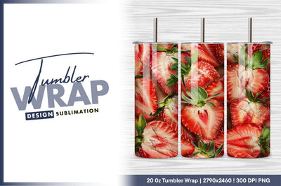 Sliced Strawberries Fruit Still Life Pattern Sublimation Regulrcrative 