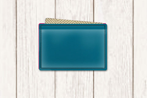 Slim Card Holder Wallet with ID Pocket ITH Applique Embroidery Embroidery/Applique DESIGNS Risa Rocks It 