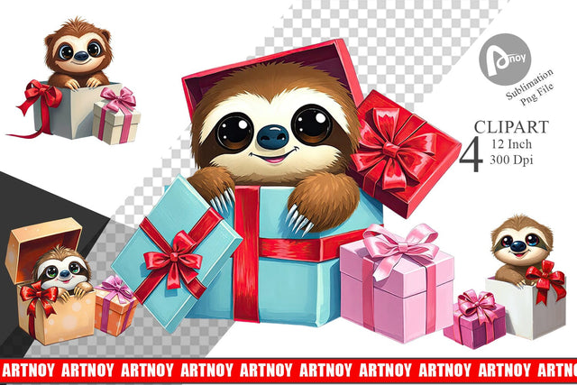 Sloth Clipart Gift Sublimation artnoy 