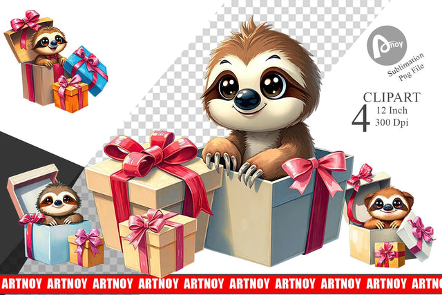 Sloth Clipart Gift Sublimation artnoy 