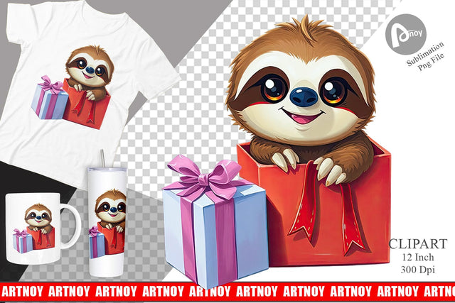 Sloth Clipart Gift Sublimation artnoy 