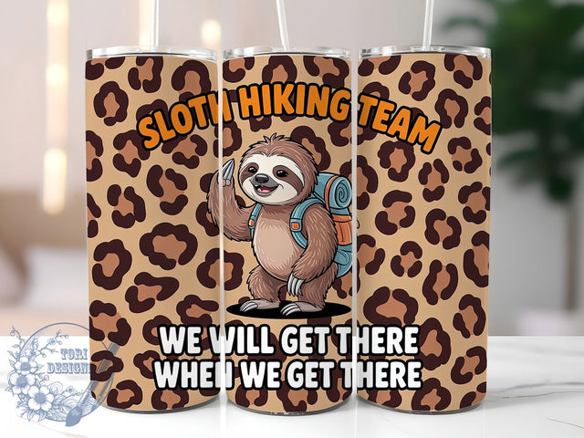Sloth Hiking Team 20oz Tumbler, Hiking Team Wrap, Funny Sublimation Design, Humor Quote PNG, Cute Animal Tumbler Wrap, 20oz Tumbler Sublimation ToriDesigns 