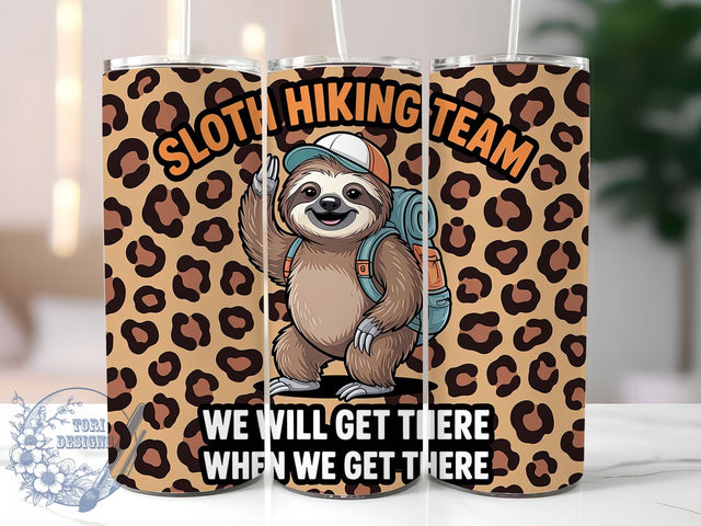 Sloth Hiking Team 20oz Tumbler, Hiking Team Wrap, Funny Sublimation Design, Humor Quote PNG, Cute Animal Tumbler Wrap, 20oz Tumbler Sublimation ToriDesigns 