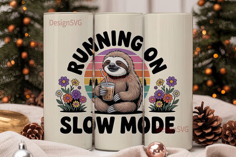 Sloth Iced Coffee 20oz Tumbler Wrap Sublimation DesignSVG 