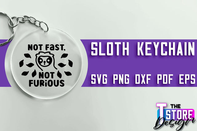 Sloth Keychain SVG Design | Lazy Design SVG | SVG File SVG The T Store Design 