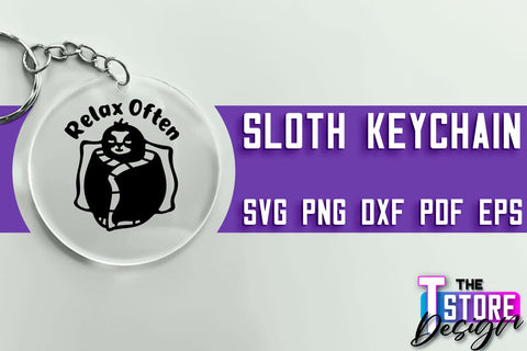 Sloth Keychain SVG Design | Lazy Design SVG | SVG File SVG The T Store Design 