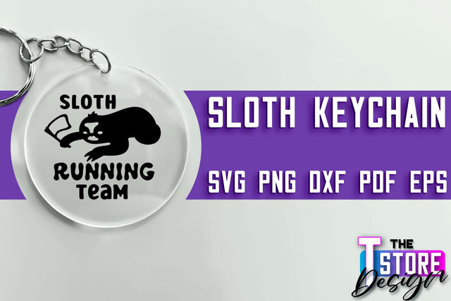 Sloth Keychain SVG Design | Lazy Design SVG | SVG File SVG The T Store Design 