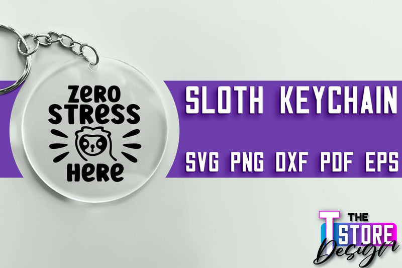 Sloth Keychain SVG Design | Lazy Design SVG | SVG File SVG The T Store Design 