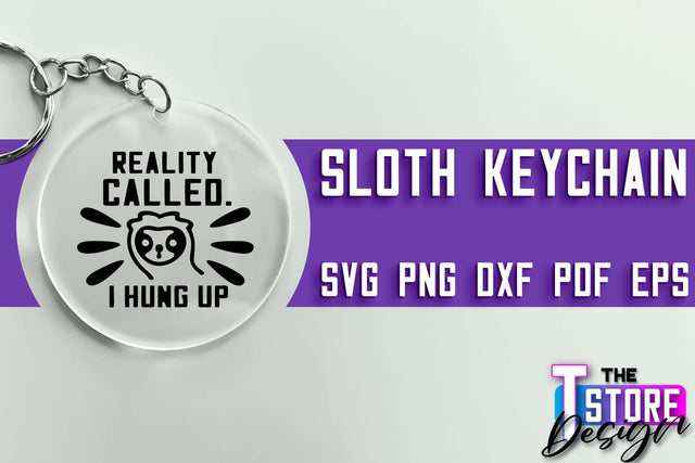 Sloth Keychain SVG Design | Lazy Design SVG | SVG File SVG The T Store Design 