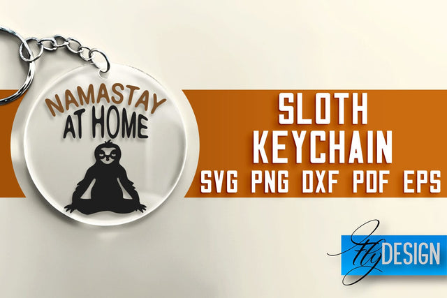 Sloth Keychain SVG Design | Lazy Quotes Design | SVG File SVG Fly Design 