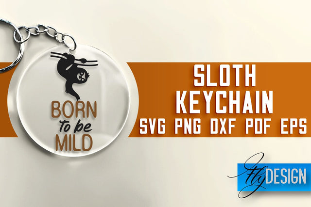 Sloth Keychain SVG Design | Lazy Quotes Design | SVG File SVG Fly Design 
