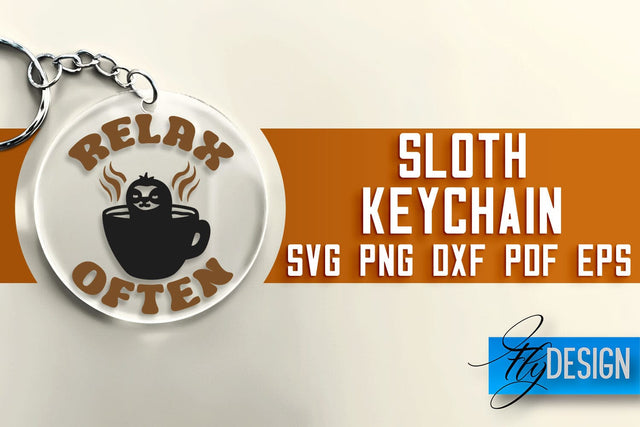 Sloth Keychain SVG Design | Lazy Quotes Design | SVG File SVG Fly Design 