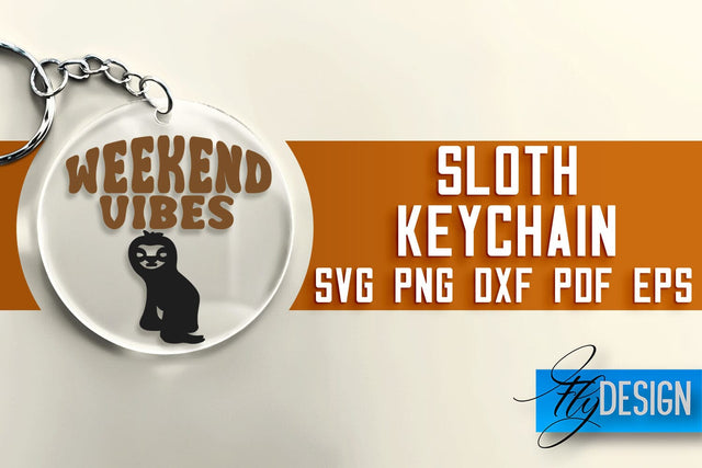 Sloth Keychain SVG Design | Lazy Quotes Design | SVG File SVG Fly Design 