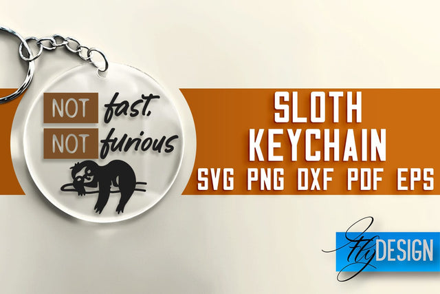 Sloth Keychain SVG Design | Lazy Quotes Design | SVG File SVG Fly Design 