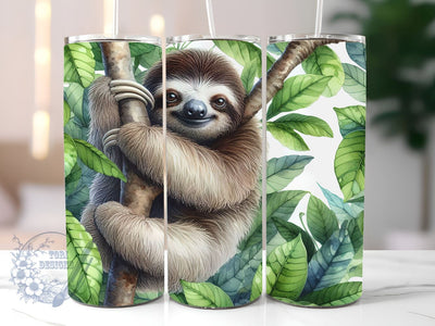 Sloth Lover 20oz Skinny Tumbler, Cute Animal Tumbler Png, Straight & Tapered Tumbler Wrap, Instant Digital Download Sublimation ToriDesigns 