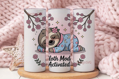 Sloth Mode Activated 20oz Tumbler Wrap Sublimation DesignSVG 