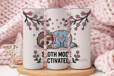 Sloth Mode Activated 20oz Tumbler Wrap Sublimation DesignSVG 