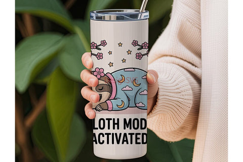Sloth Mode Activated 20oz Tumbler Wrap Sublimation DesignSVG 