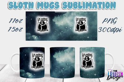 Sloth Mug | Sloth Quotes | 11 oz 15 oz Sublimation | PNG Design | Lazy Design Sublimation The T Store Design 