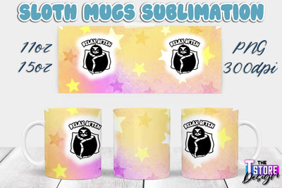 Sloth Mug | Sloth Quotes | 11 oz 15 oz Sublimation | PNG Design | Lazy Design Sublimation The T Store Design 