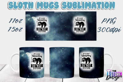 Sloth Mug | Sloth Quotes | 11 oz 15 oz Sublimation | PNG Design | Lazy Design Sublimation The T Store Design 