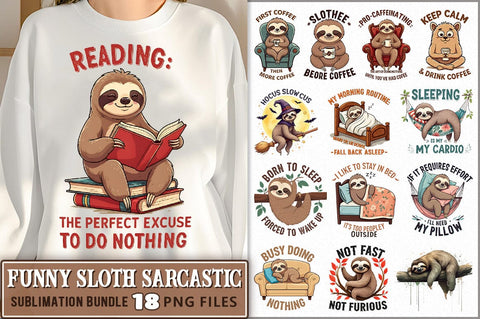 Sloth PNG Sublimation Bundle Sublimation Shetara Begum 