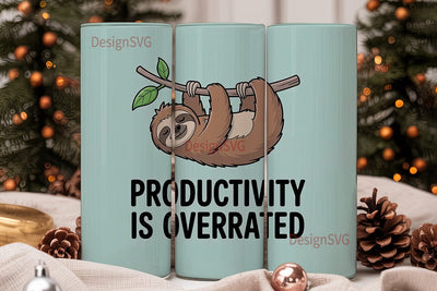 Sloth Productivity 20oz Tumbler Wrap Sublimation DesignSVG 